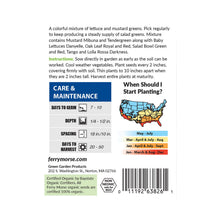 Load image into Gallery viewer, Mesclun Mix Organic Seeds