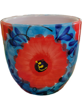 Load image into Gallery viewer, Hand Painted "Mini Madrid Red Daisy" Ceramic Pots
