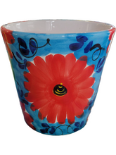 Load image into Gallery viewer, Hand Painted "Mini Madrid Red Daisy" Ceramic Pots
