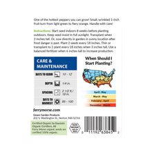 Load image into Gallery viewer, Pepper Habanero Organic Seeds
