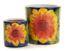 Load image into Gallery viewer, Hand Painted "Mini Madrid Sunflower" Ceramic Pots
