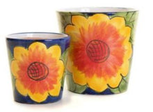 Load image into Gallery viewer, Hand Painted "Mini Madrid Sunflower" Ceramic Pots
